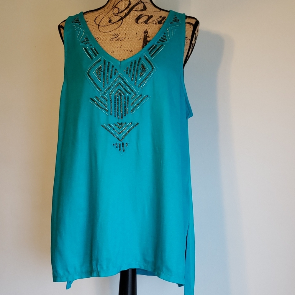 Apt 9 Teal Blue Tank Top